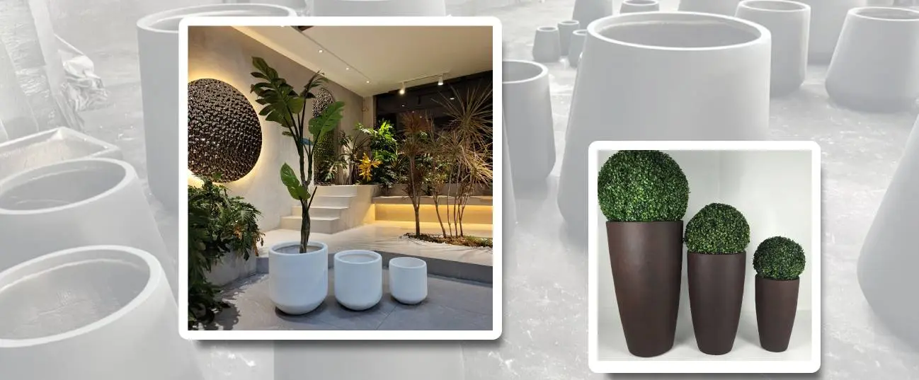 clay fibre outdoor pots