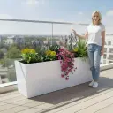 White Stainless Steel Planter Box 1600